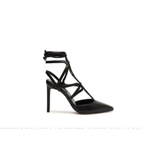 SCHULTZ Clemence Nappa Leather Strappy Pump Black Size 9 NWT